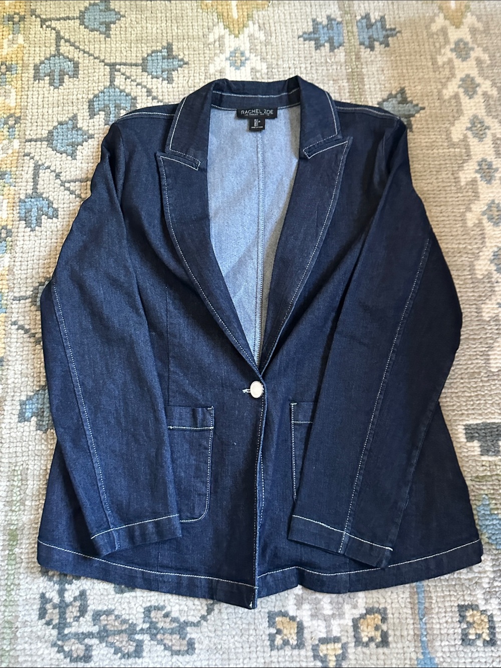 NWOT Rachel  Zoe Dark Blue Denim Blazer Jacket